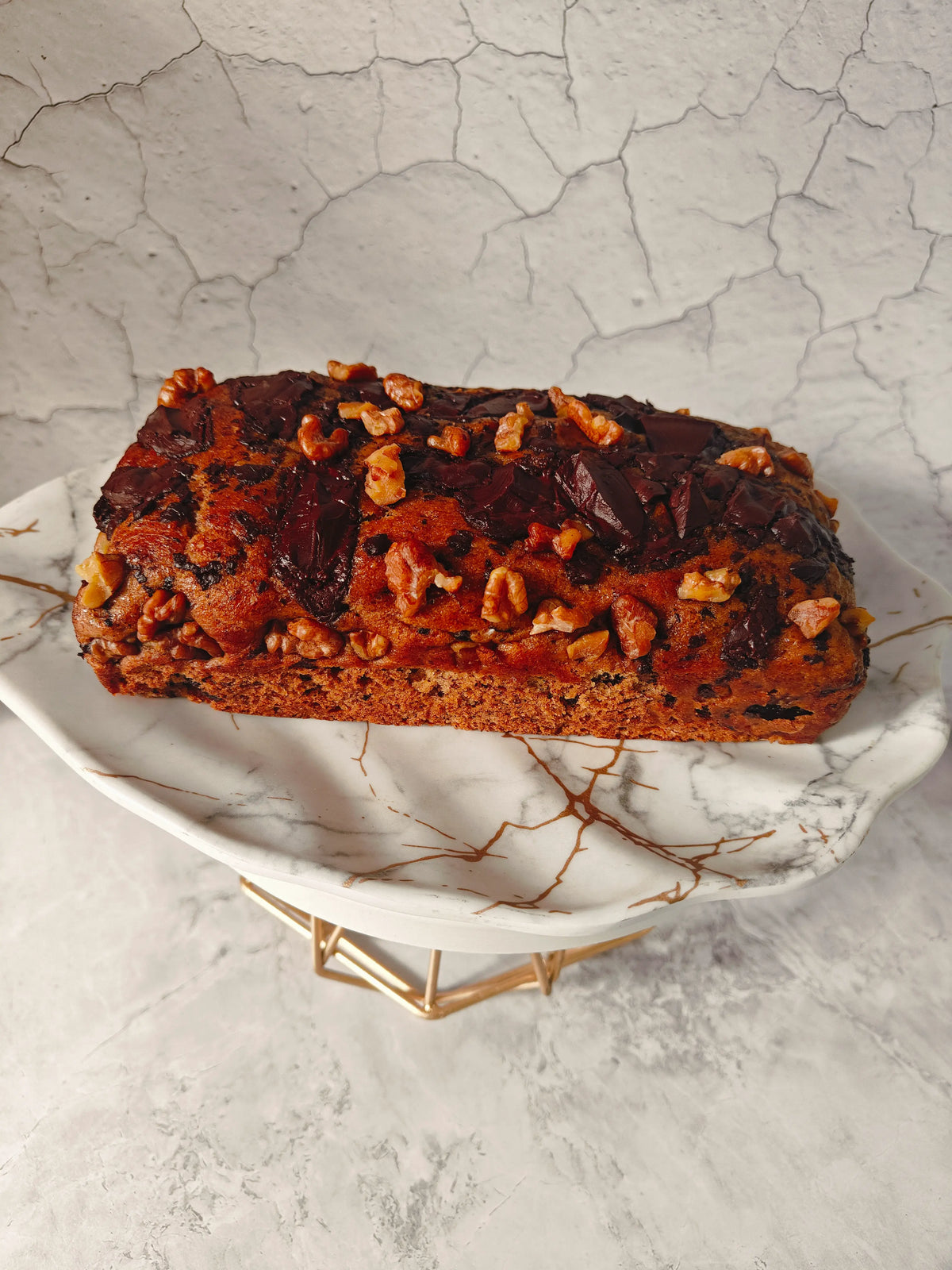 Whole Wheat Banana, Dark Chocolate & Walnut Cake