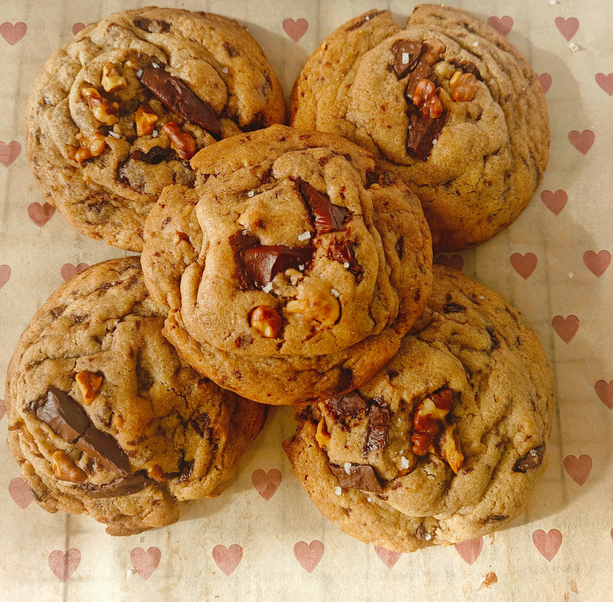NY Style Dark Chocolate & Walnut Cookies